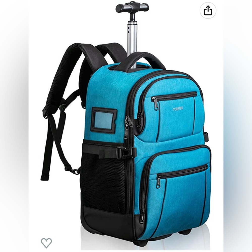 Cooler Backpack with Wheels, 30 Cans Insulated Rolling Cooler Bag, Large